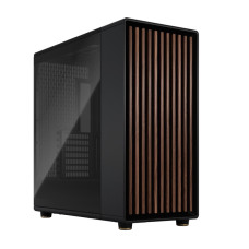 Fractal Design North XL ATX mATX Full Tower PC Case - Charcoal Black Chassis with Walnut Front and Dark Tinted TG Side Panel - FD-C-NOR1X-02